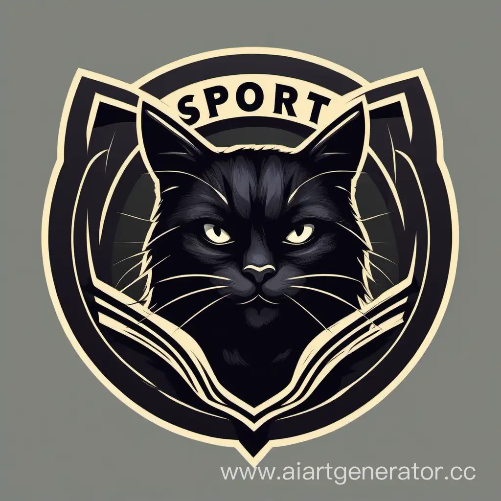 эмблема для спортивной секции черный кот 
 текста на изображении быть не должно