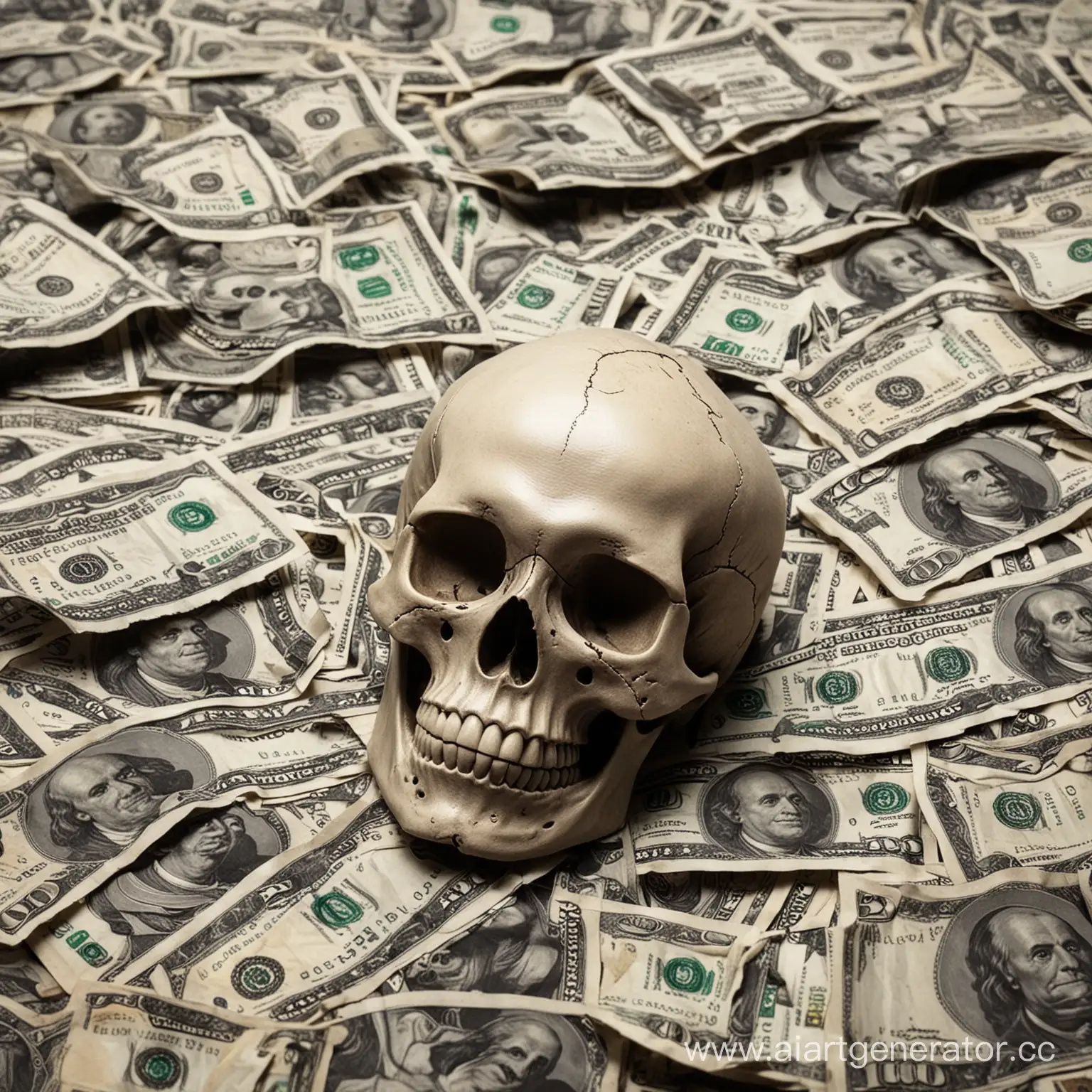 Skull-with-Money-Sinister-Background-of-Wealth-and-Mortality