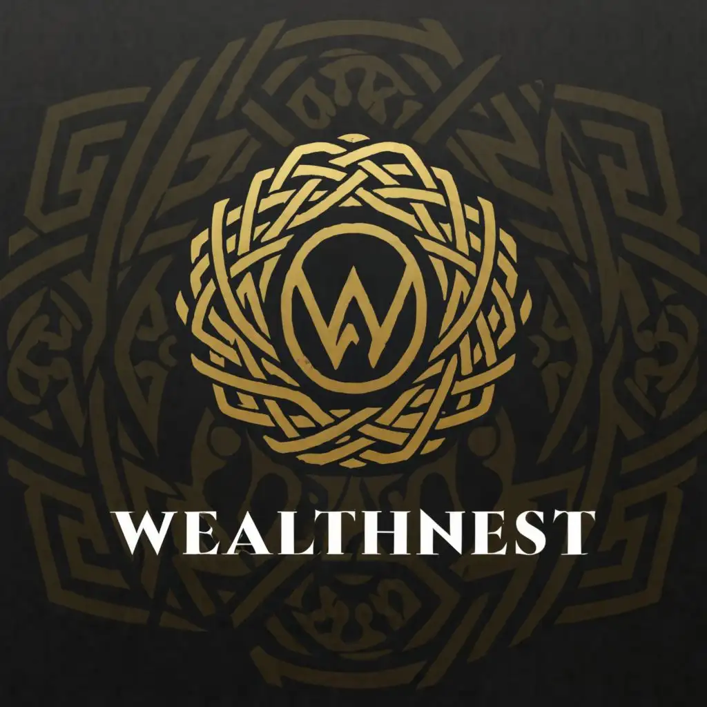 a logo design,with the text "WealthNest", main symbol:A golden egg in a nest,complex,be used in Home Family industry,clear background