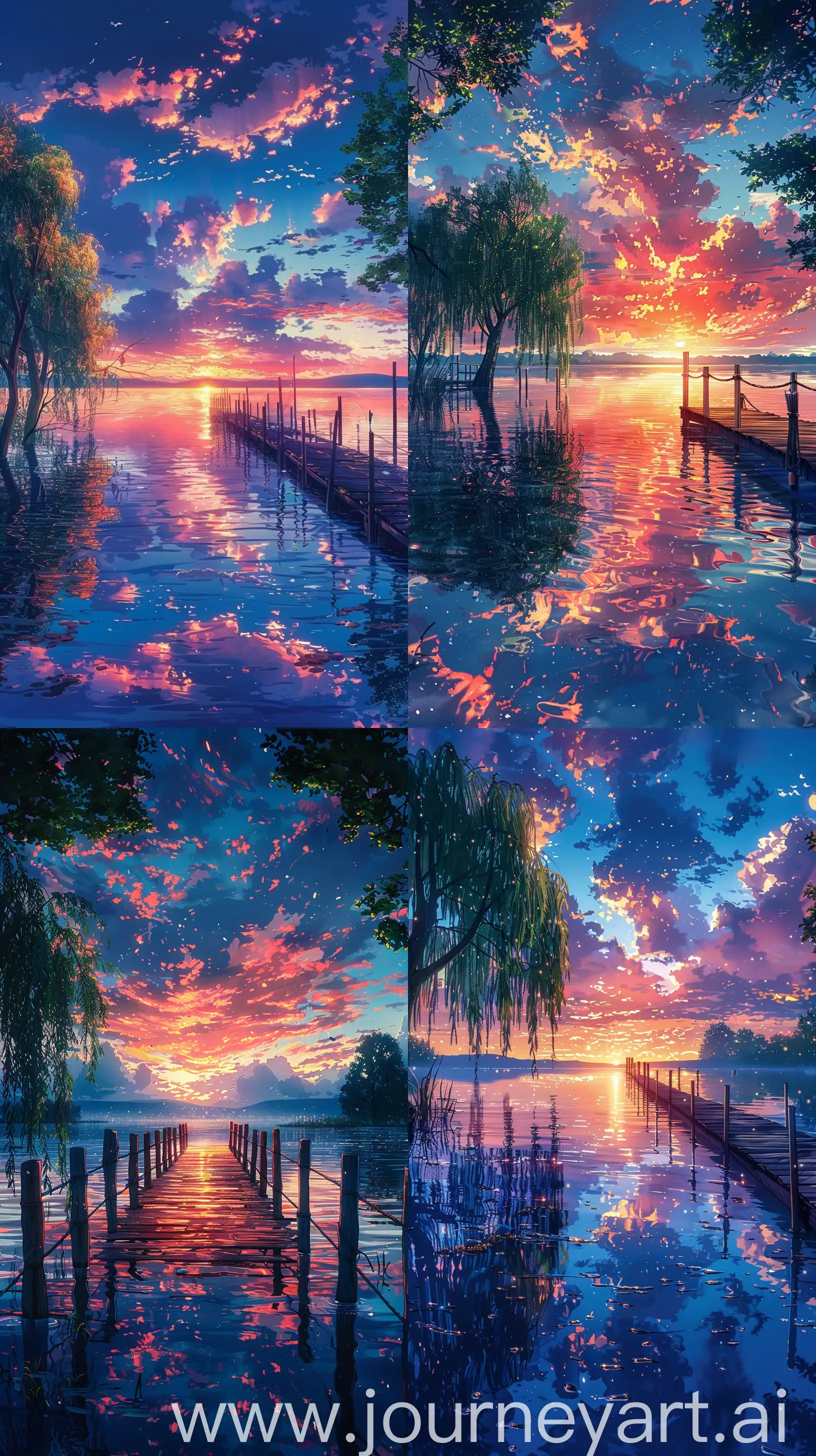 Tranquil-Morning-Reflections-Hvz-Lake-in-Makoto-Shinkai-Style
