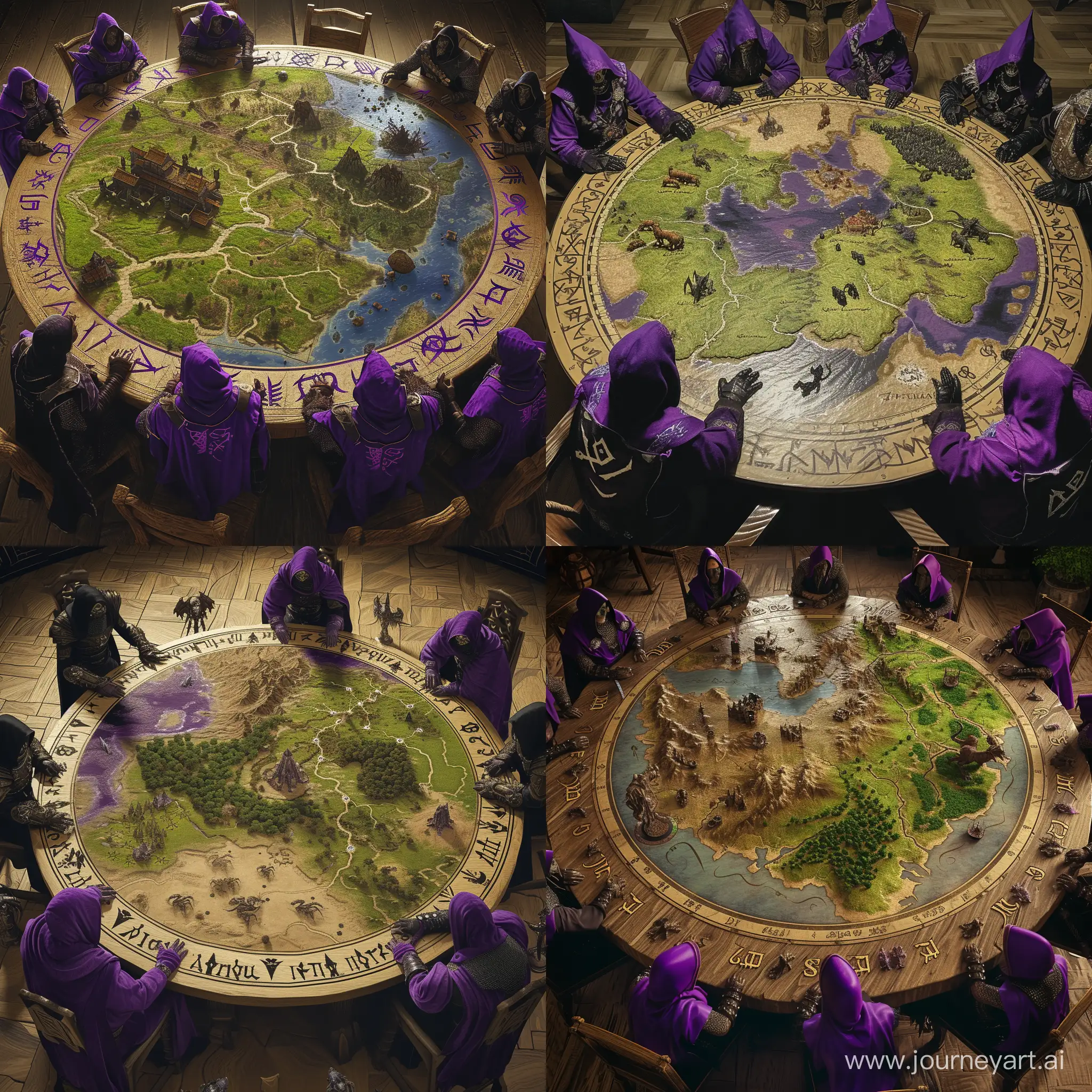Enigmatic-Necromancers-Gathering-Around-Fantasy-World-Map