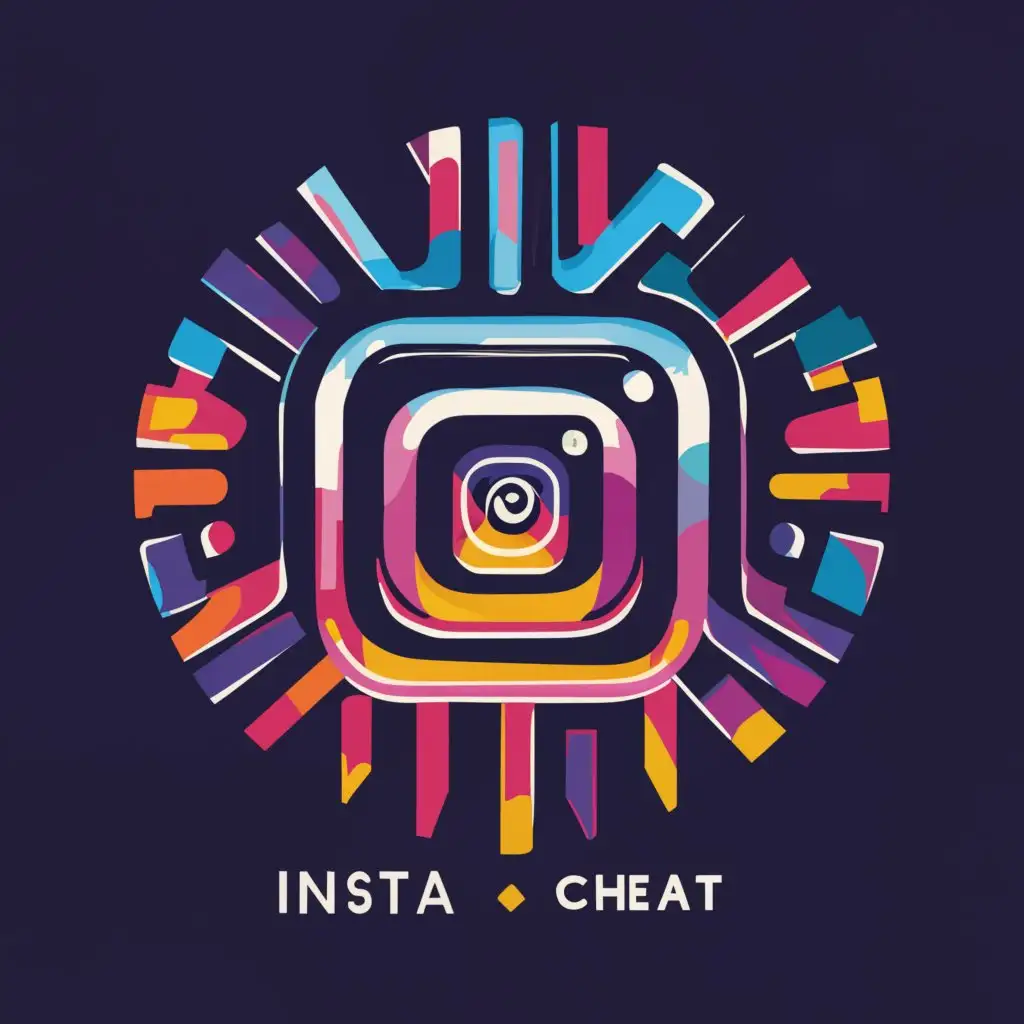 LOGO-Design-For-Insta-Cheat-Vibrant-Instagramstyle-Icon-with-Dark-Background