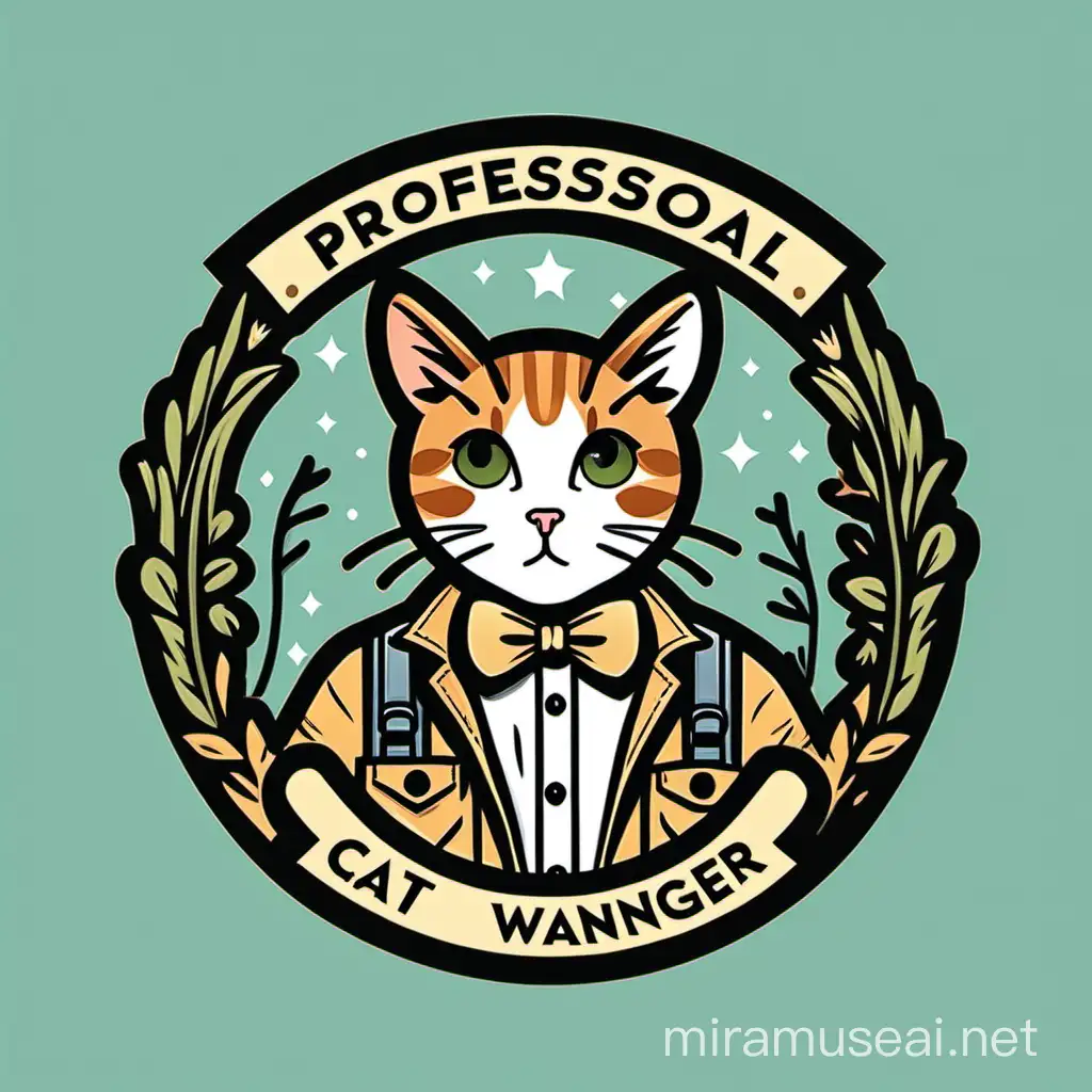 Professional Cat Wrangler Badge Feline Handling Experts in Action