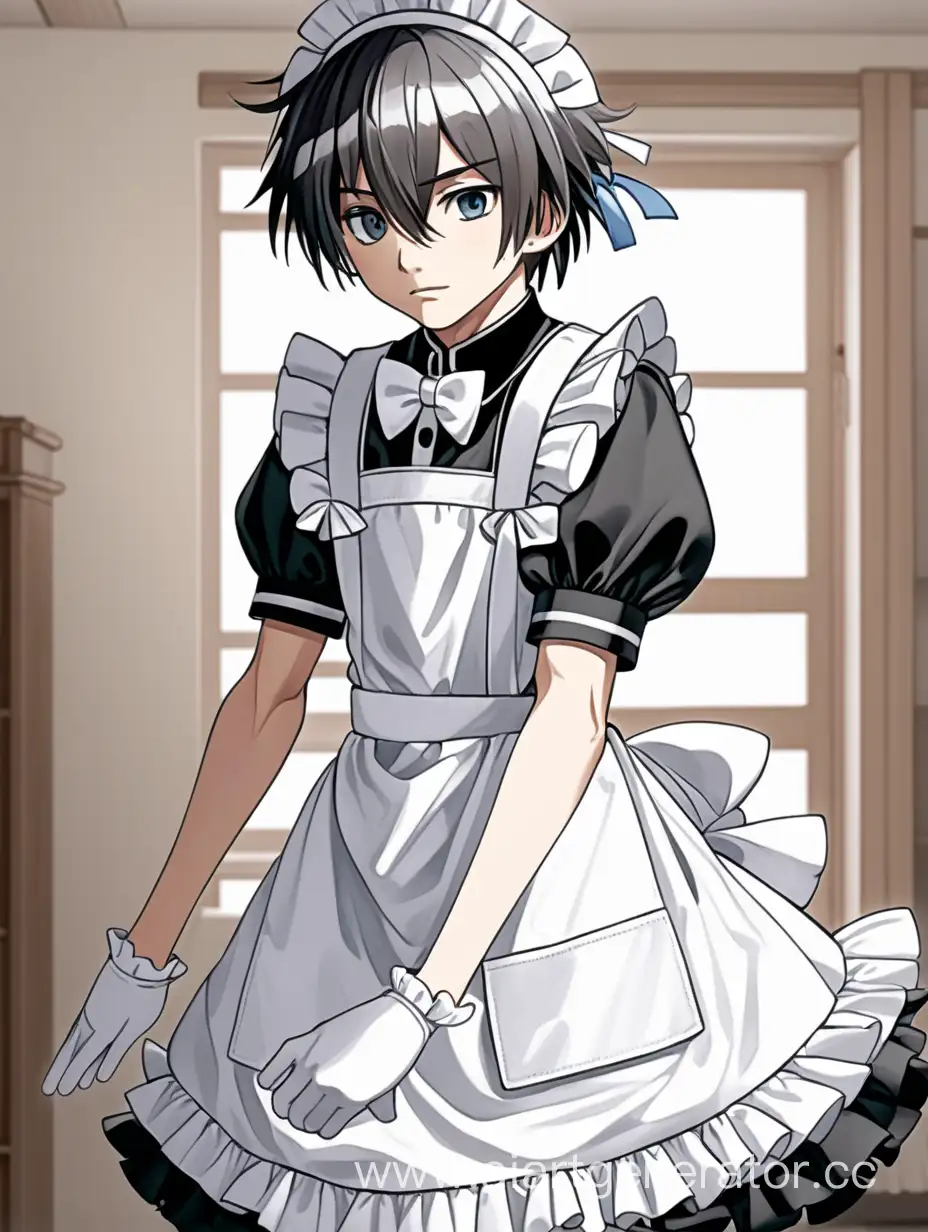 Anime boy in maid dress
