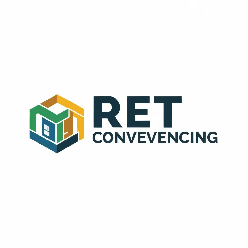 logo, typograhy, with the text "RET conveyancing", typography, be used in Legal industry