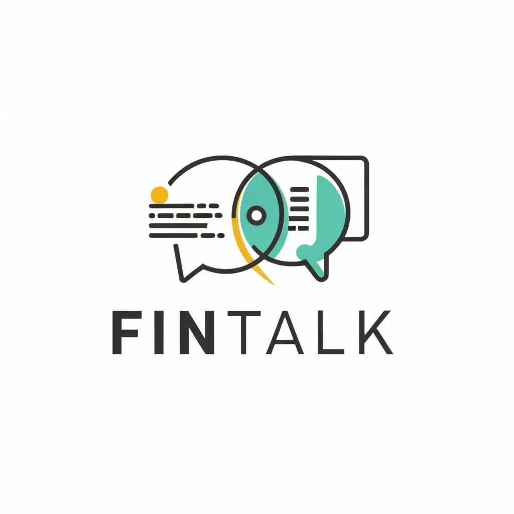 logo, discussion coversation messages content creation money simple, with the text "FinTalk", typography, be used in Finance industry