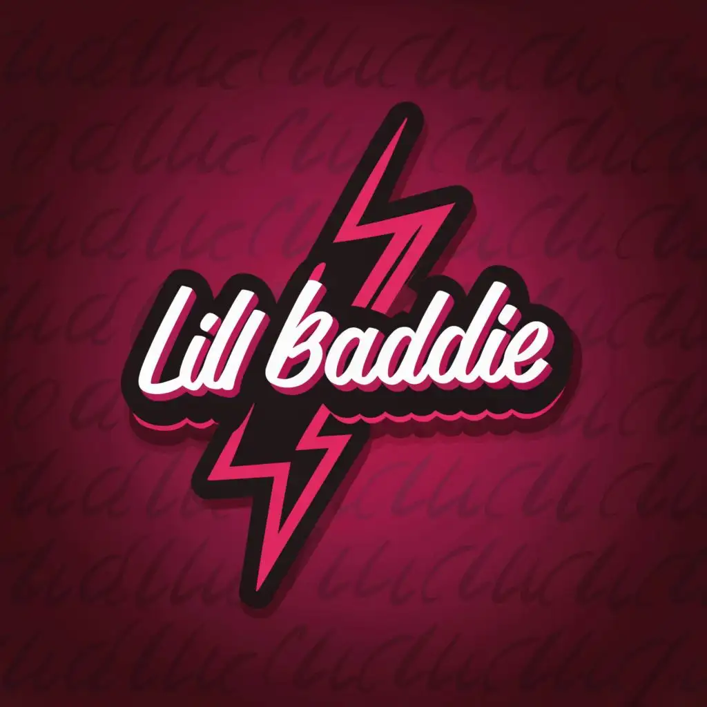LOGO-Design-For-LilBaddie-Vibrant-Electric-Pink-Lightning-Typography-for-Entertainment-Industry