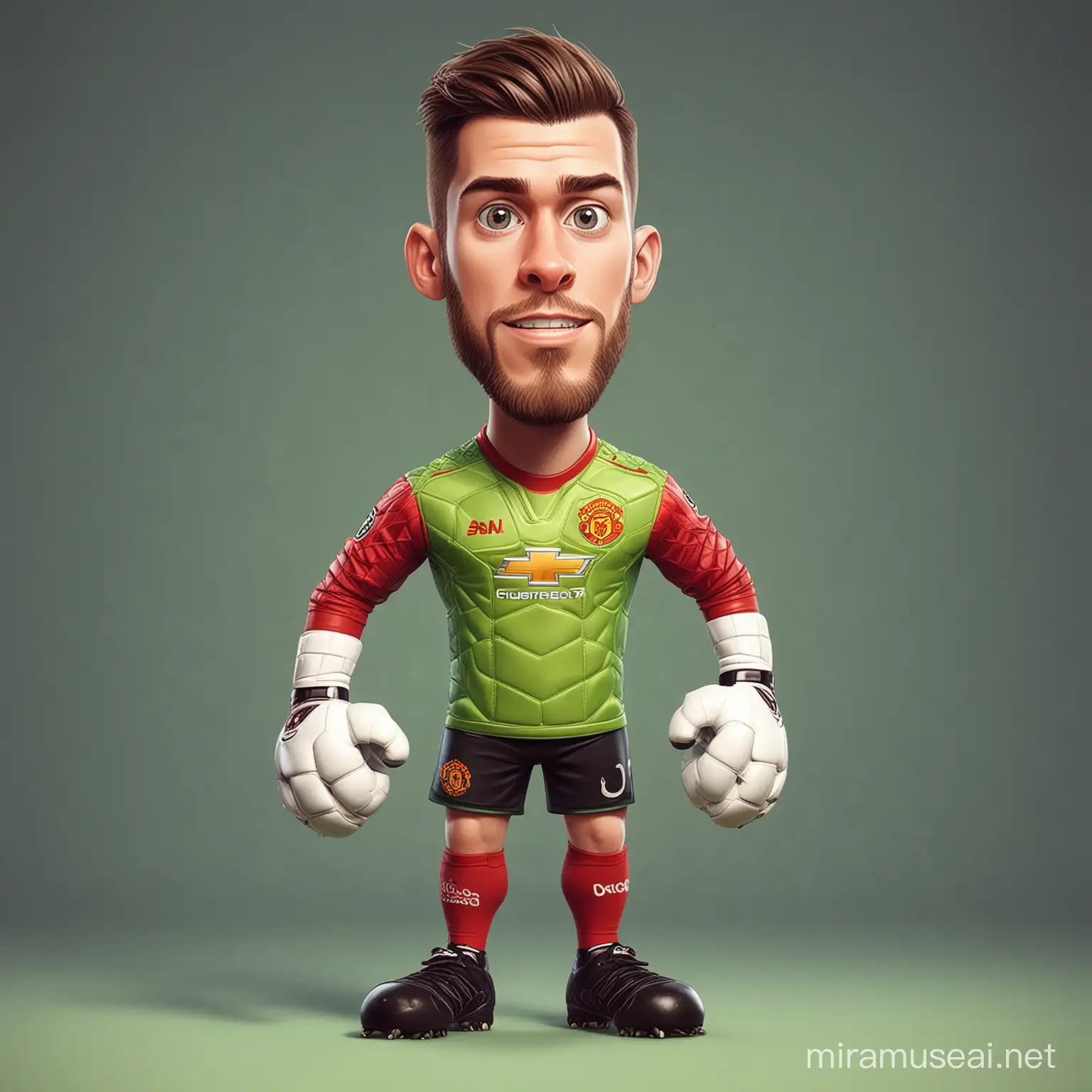 David de Gea cartoon goalkeeper style