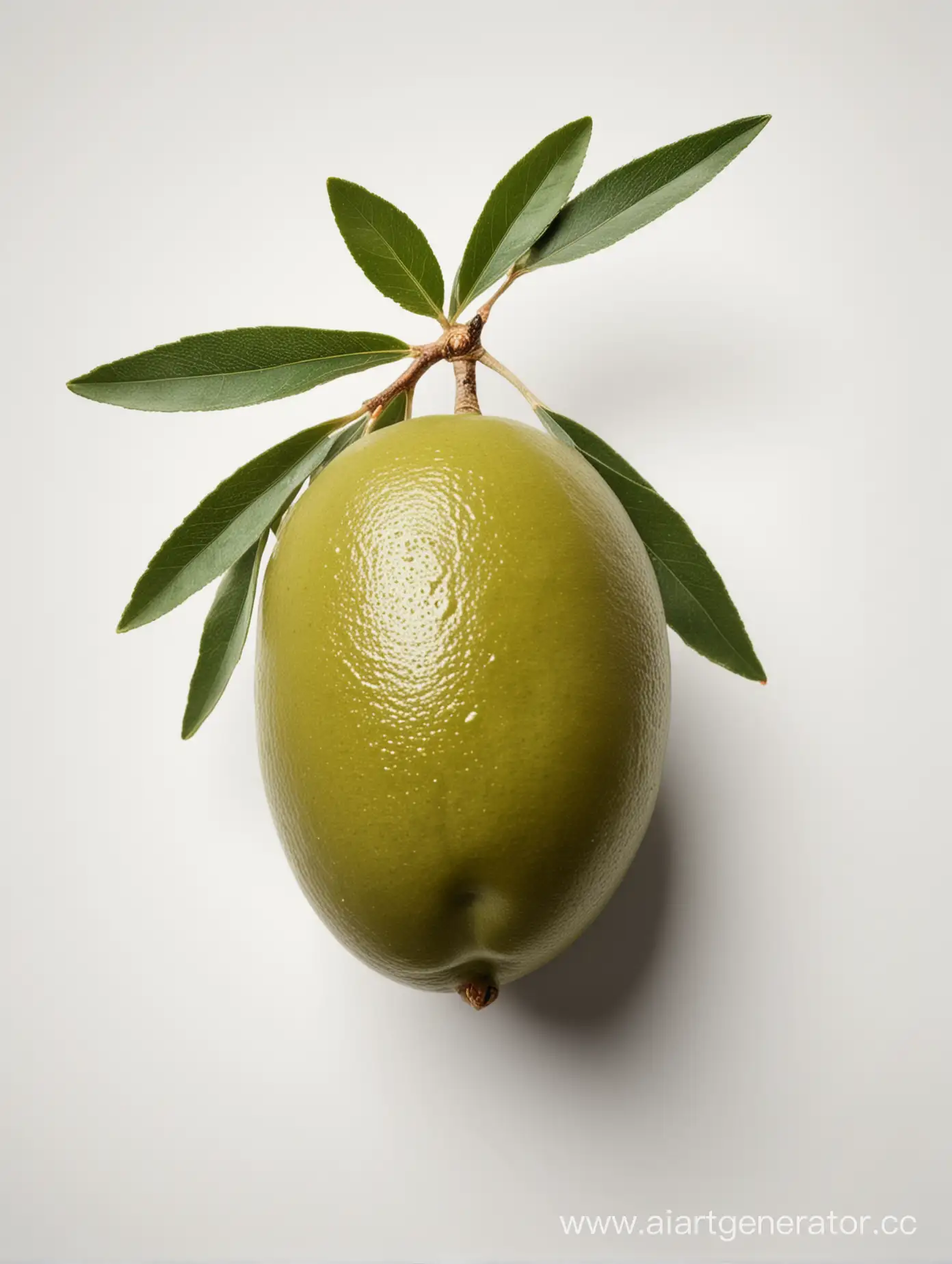 big olive on white background
