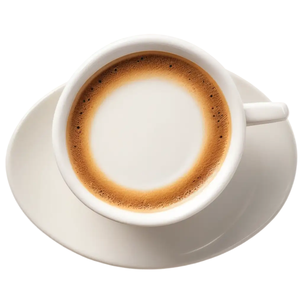 coffee in a white cup top view, 4K, ultra detailed
