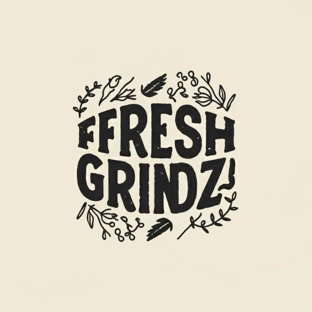 a logo design,with the text "FreshGrindz", main symbol:spice herbs,Moderate,clear background