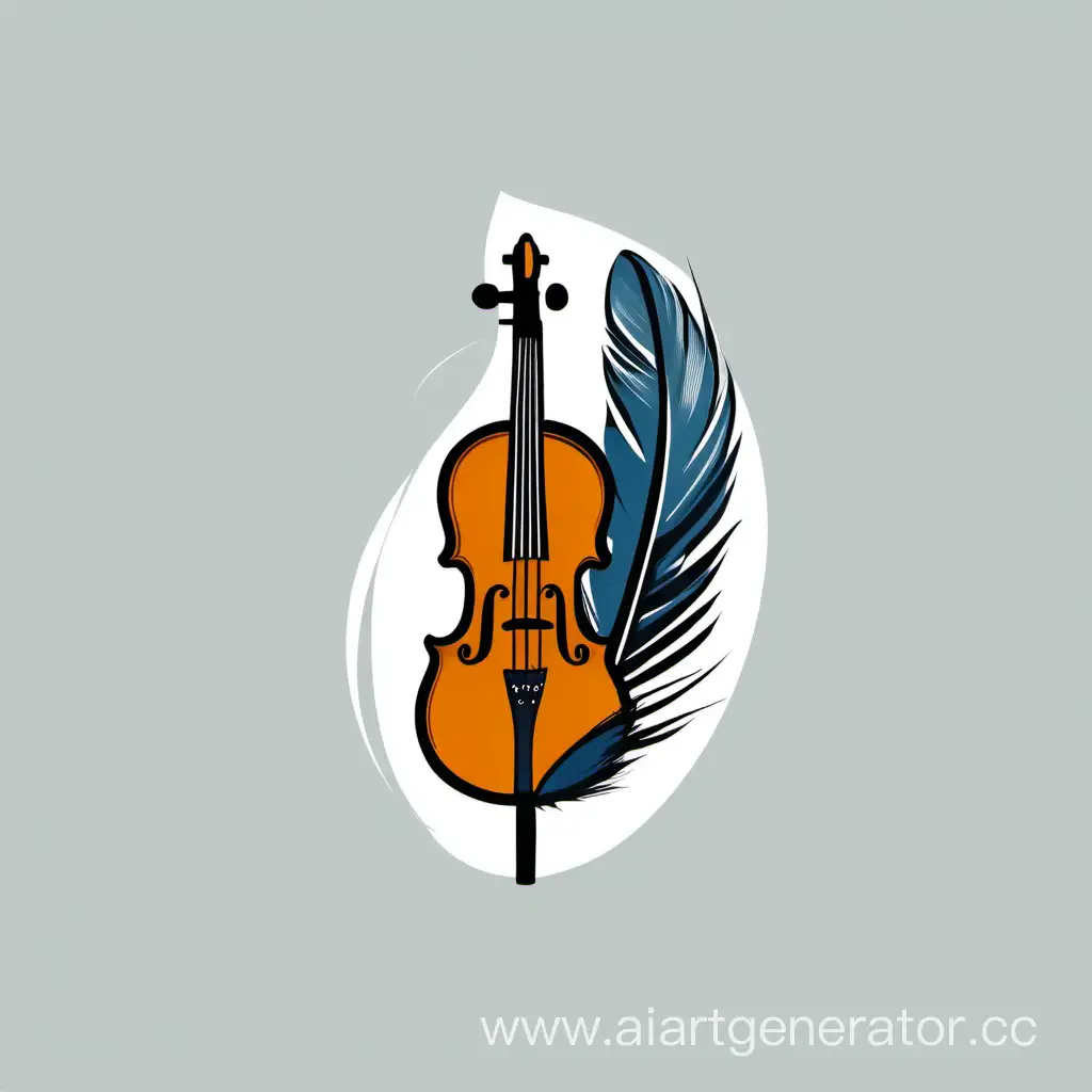 Elegant-Minimalist-Vector-Logo-with-Feather-Brush-and-Violin