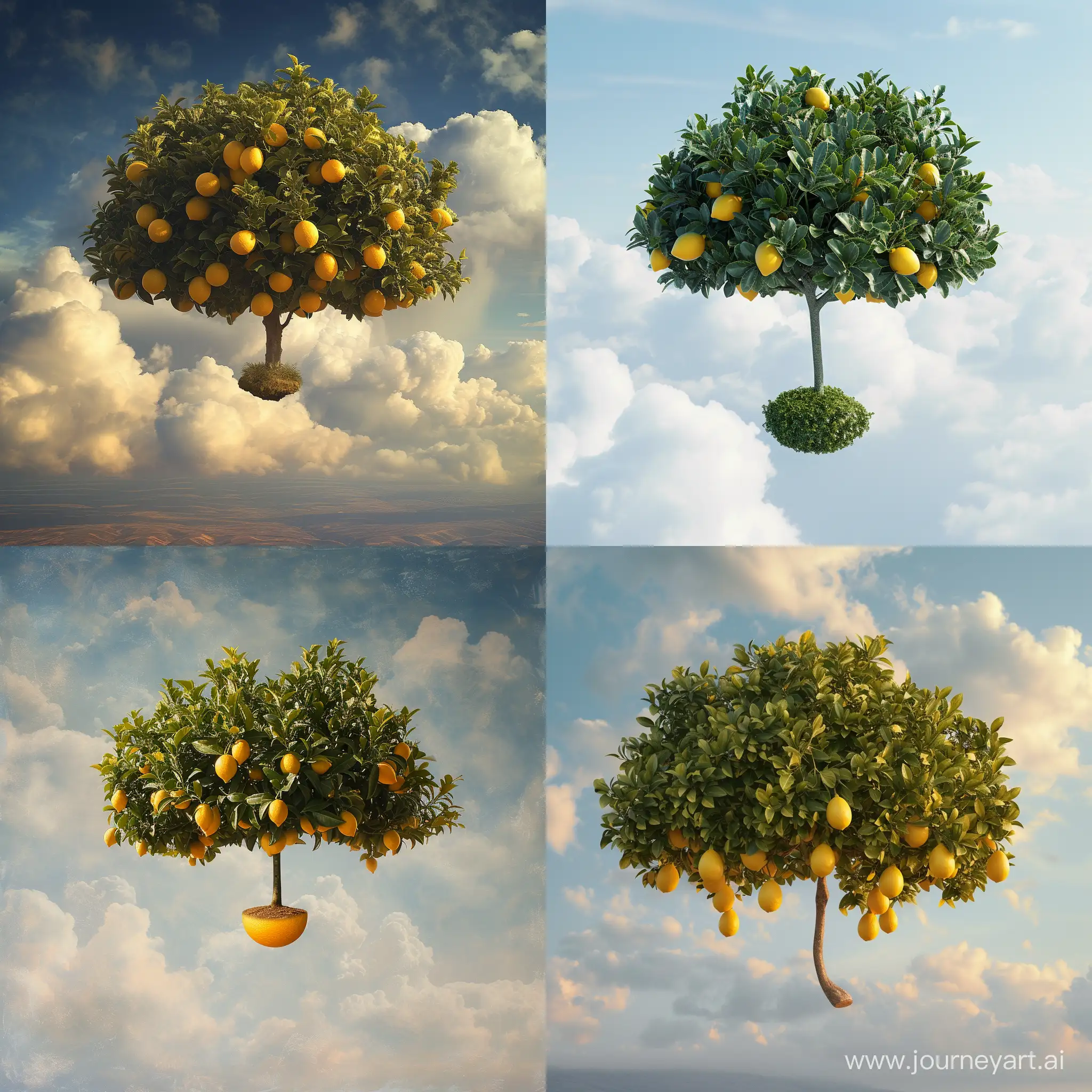 a lemon tree in the air