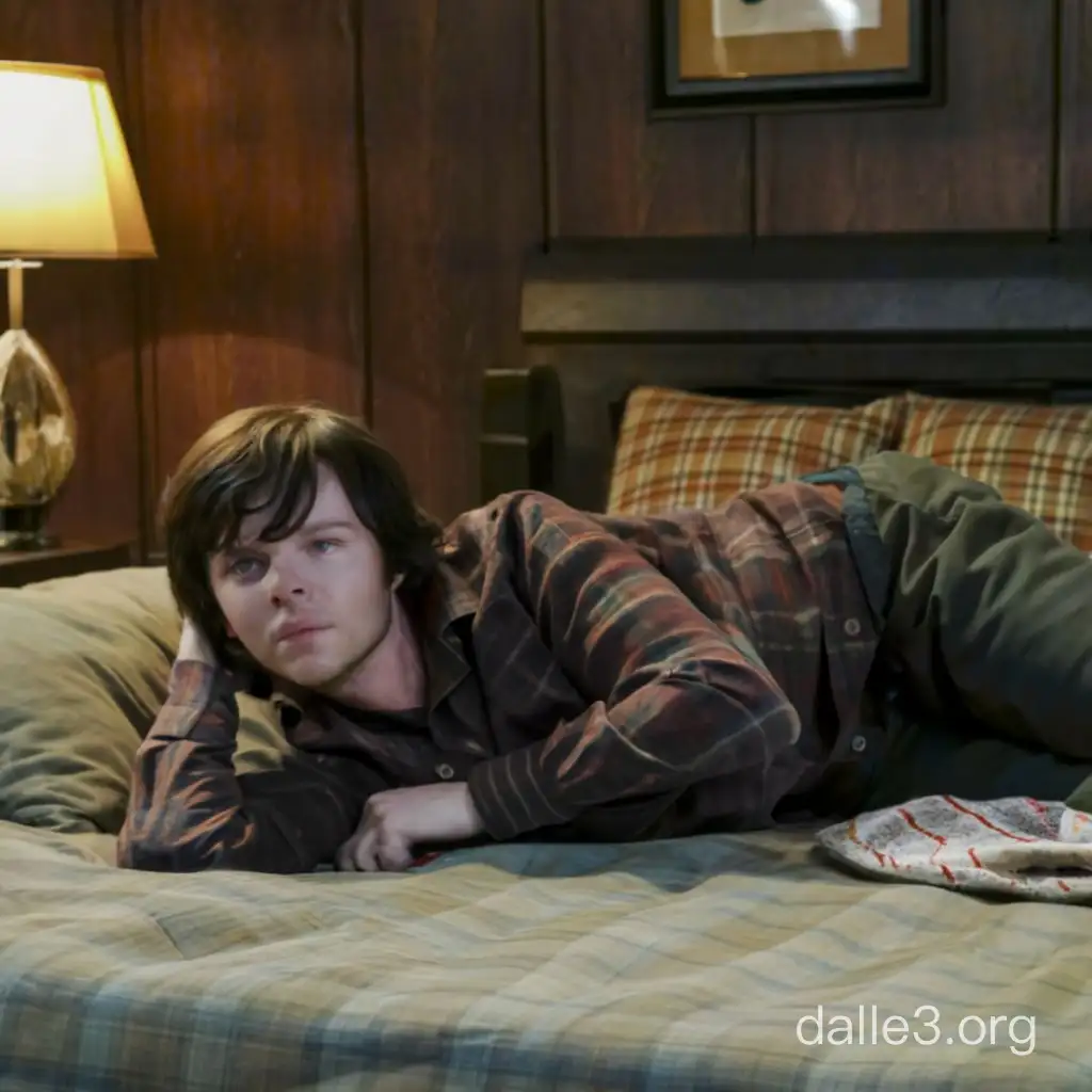 Carl Grimes Chandler Riggs lying on the bed