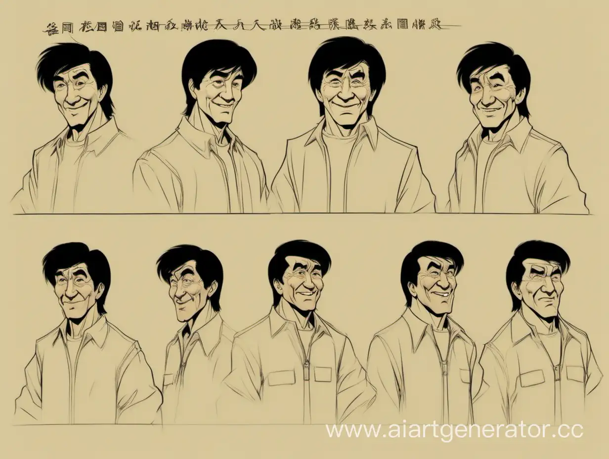 Disney's two-dimensional cartoon of the 90s starring young Jackie Chan concept art fullface
