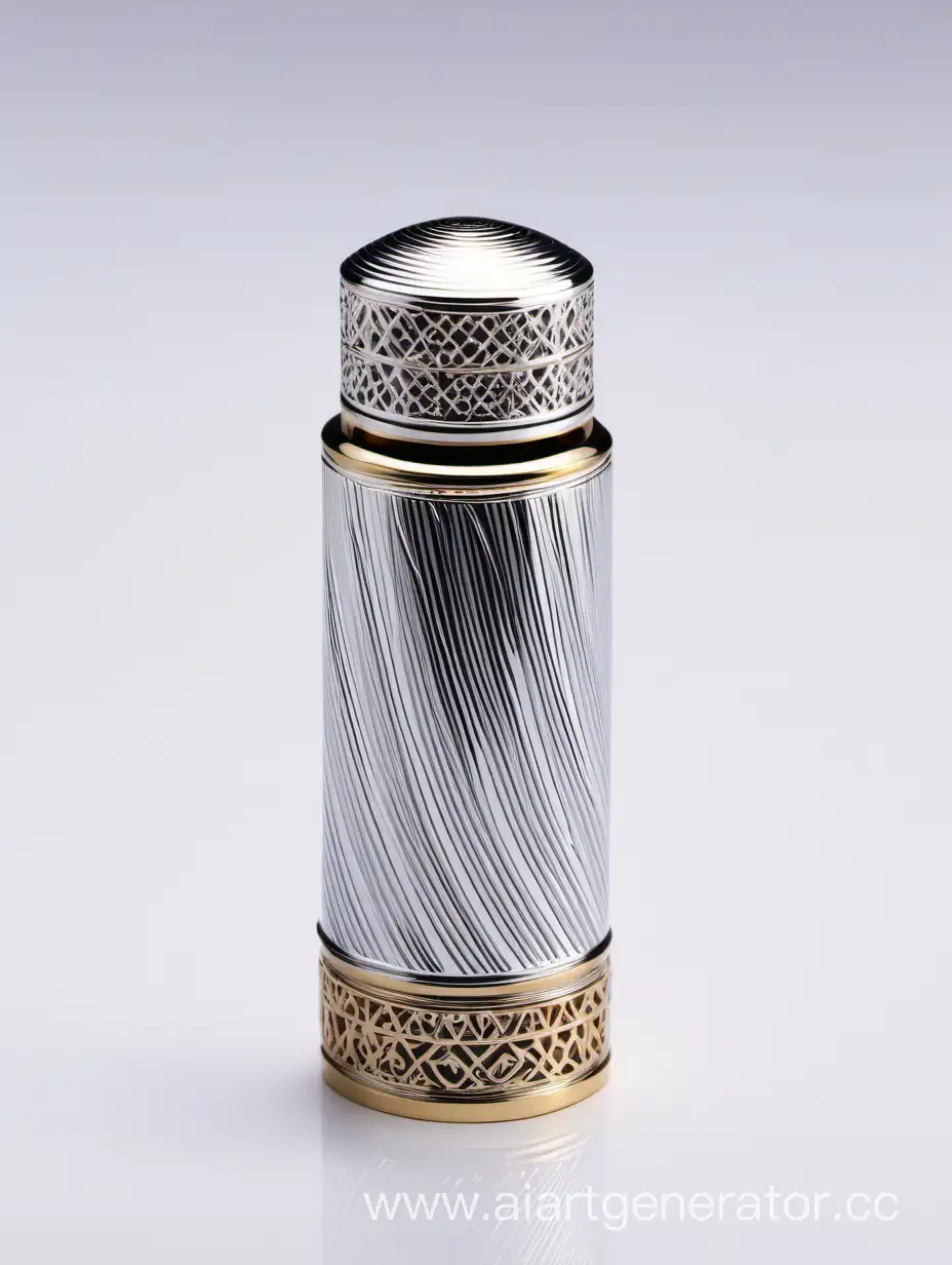 Elegant-Zamac-Perfume-Bottle-with-Decorative-Ornamental-Long-Cap-and-Metallizing-Finish