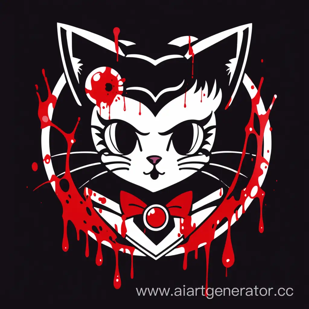 сейлор мун котик лого кроваво черный стиль
