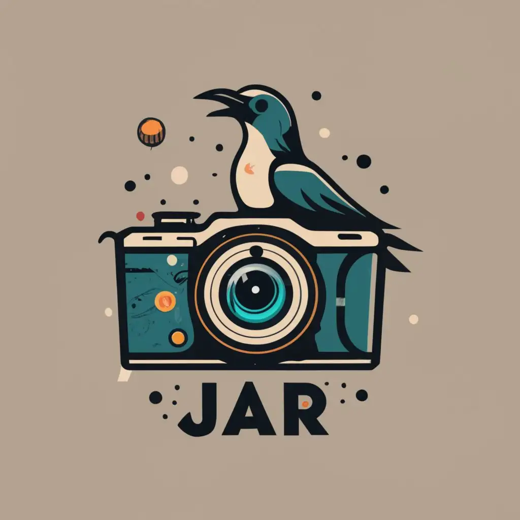 logo, Line Camera Crow , with the text "Jar", typography