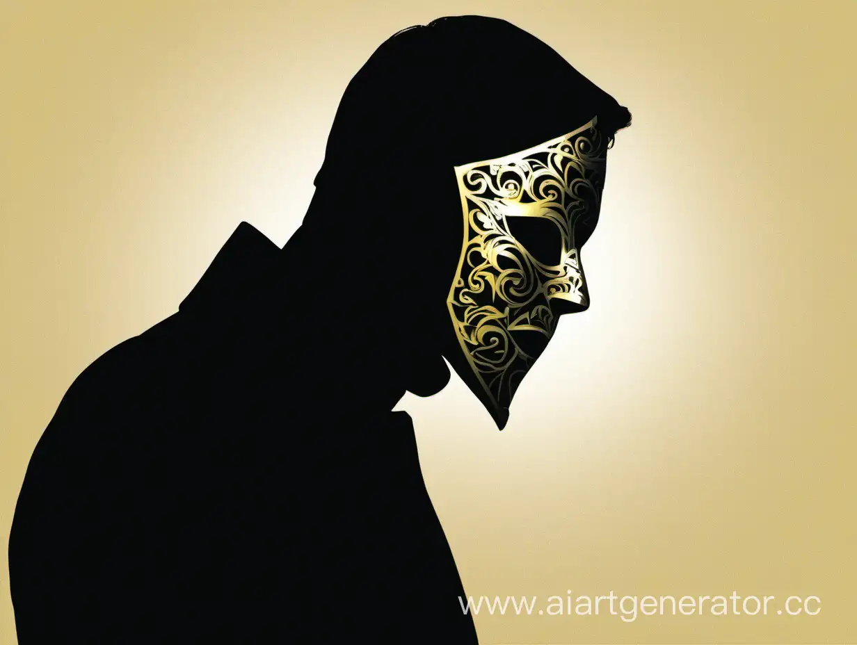 Mysterious-Man-Silhouetted-in-Golden-Mask