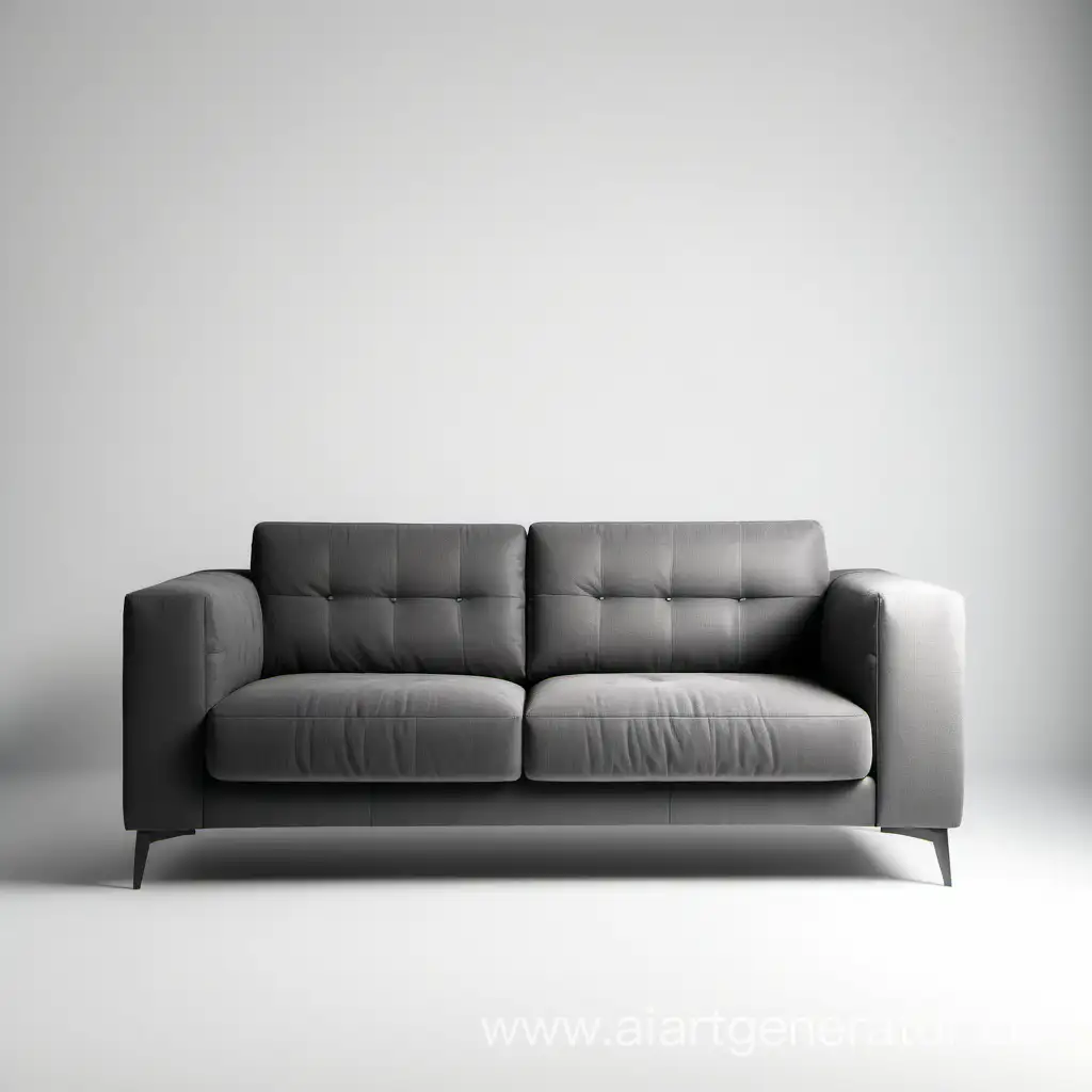 современный мягкий темно-серый диван на белом фоне