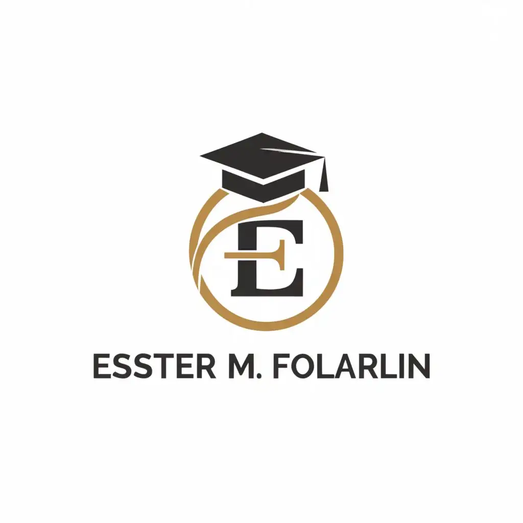 a logo design,with the text "Esther M. Folarin", main symbol:A logo. Faculty, Professor, Advocate, Researcher, Economics, Consulting, Professional, Warm, Inviting,Moderate,clear background