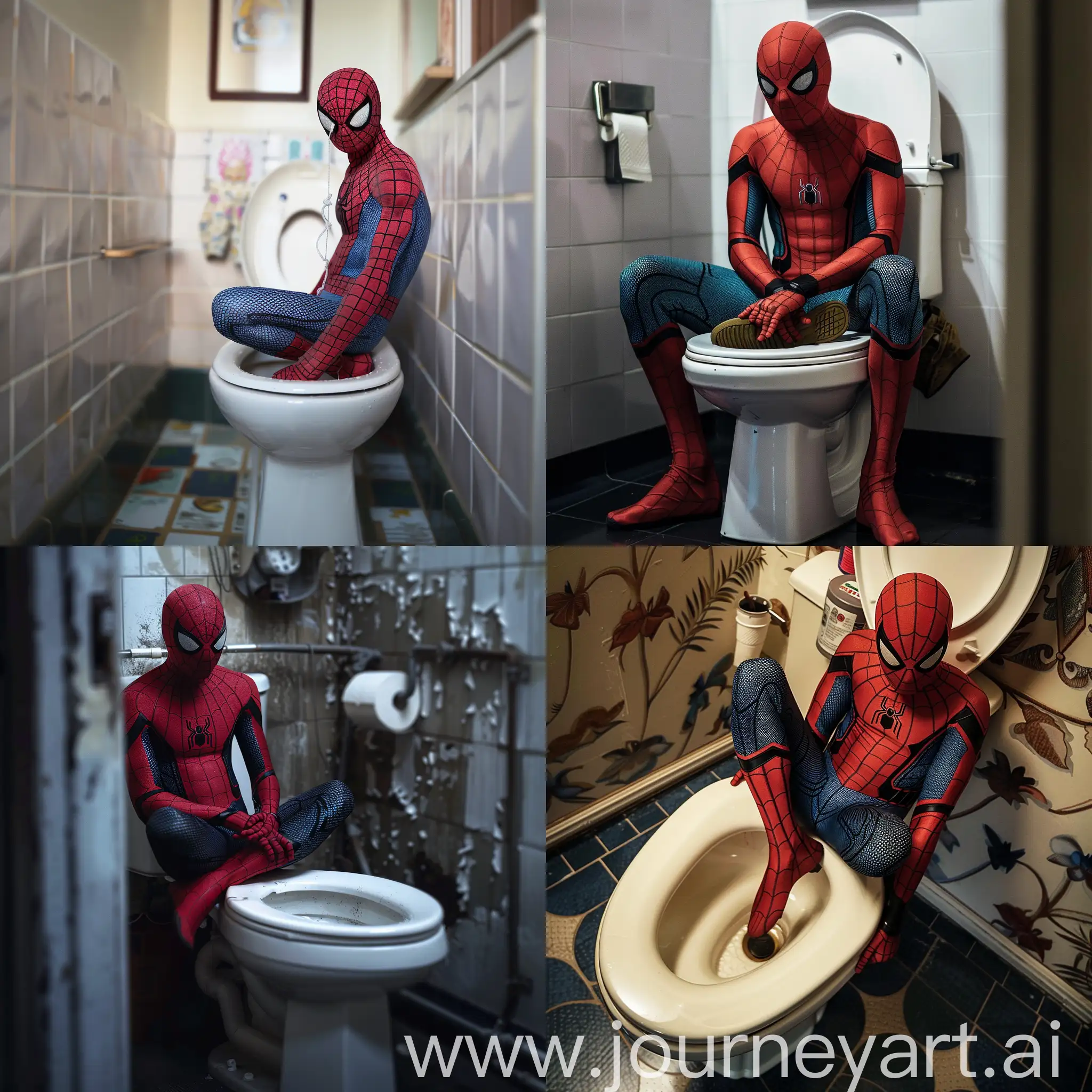 spiderman on the toilet