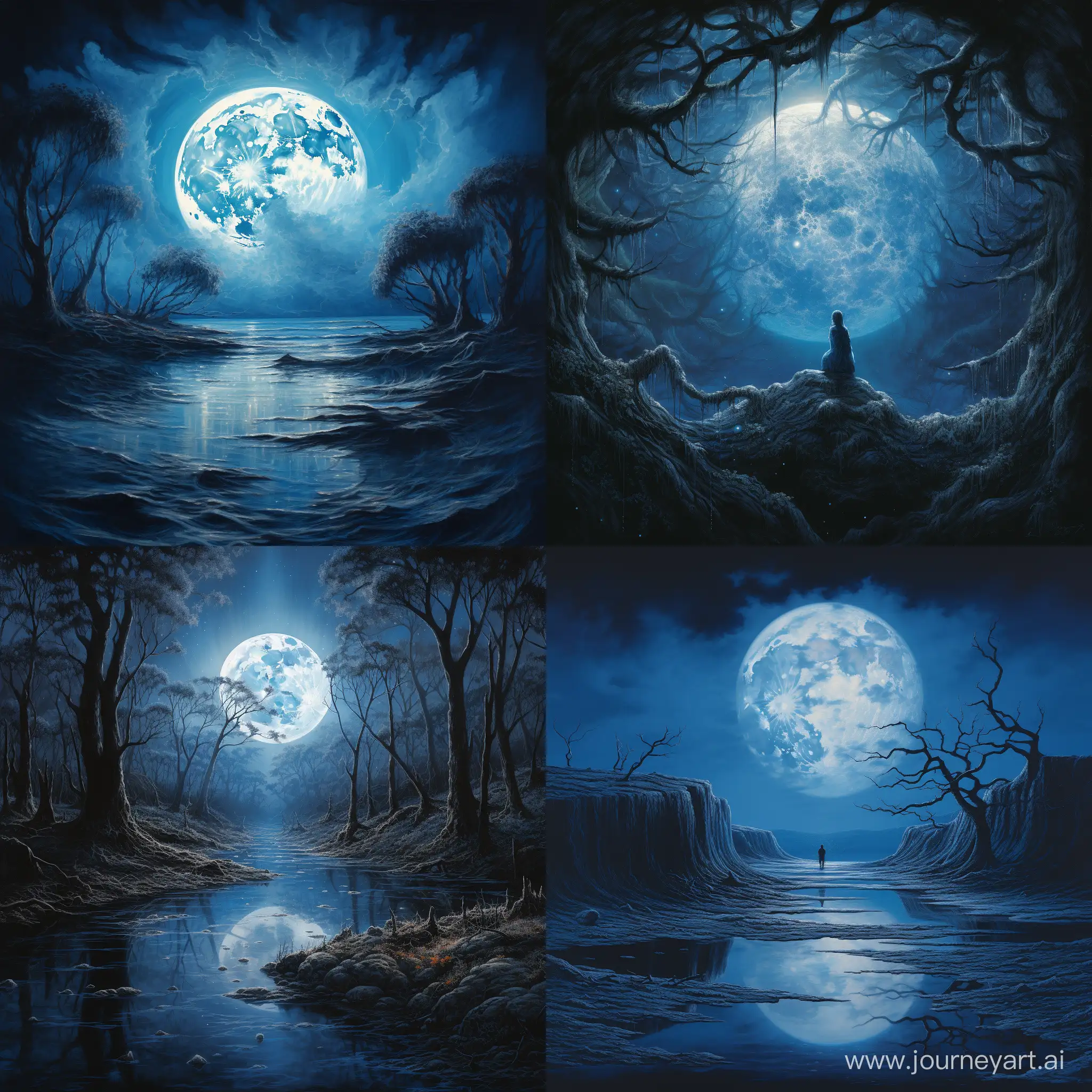 Enchanting-Blue-Moonlit-Night-with-Mysterious-Aura