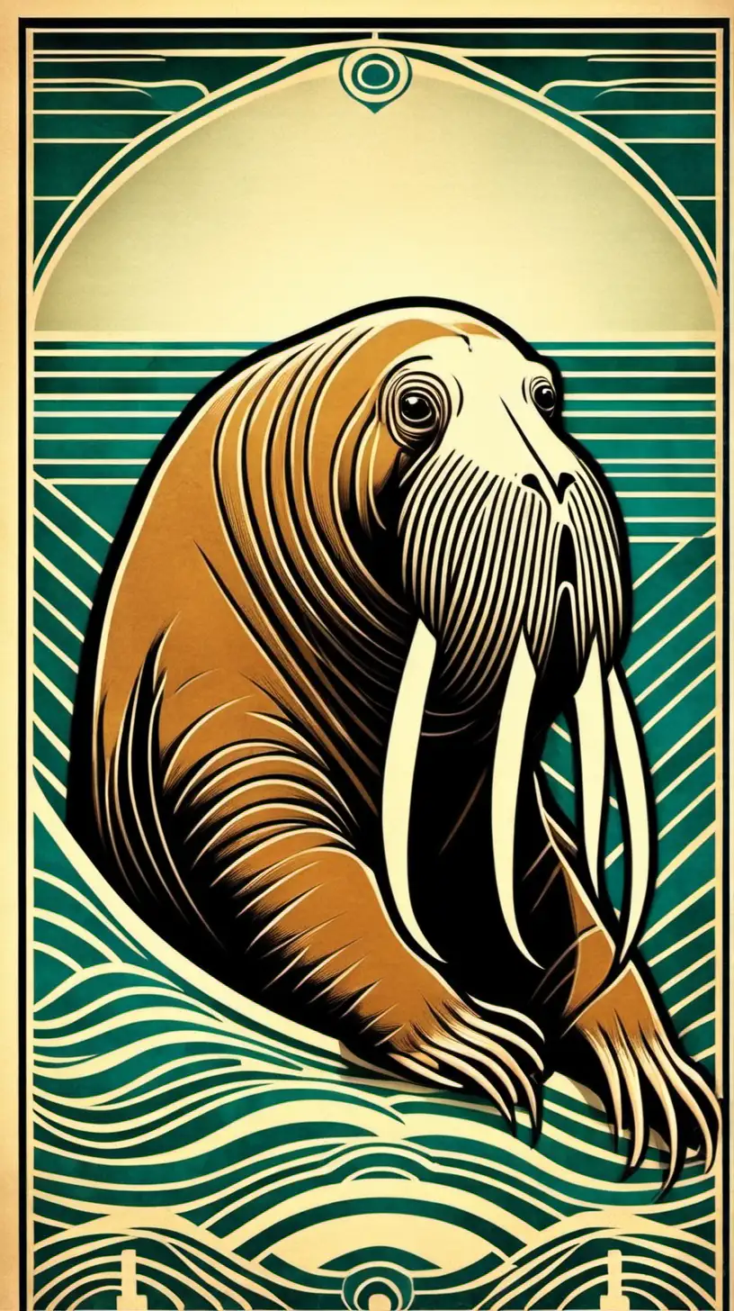 Graceful Walrus in Art Deco Style
