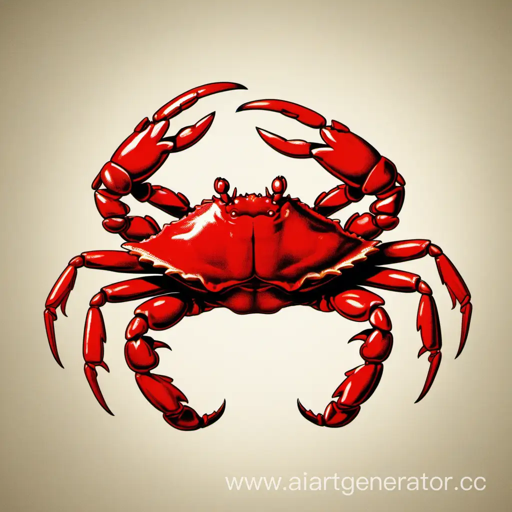 Vibrant-Red-Crab-in-its-Coastal-Habitat