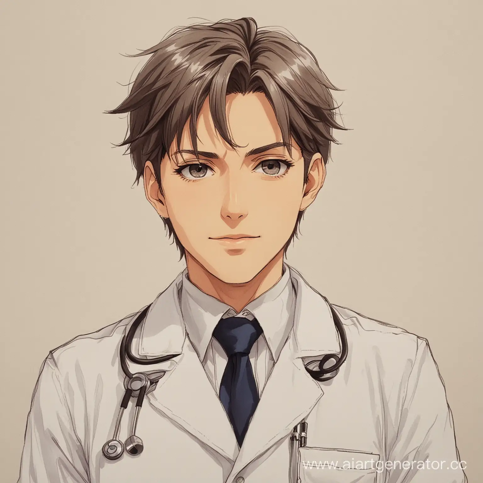 Anime-Male-Doctor-with-Stethoscope-in-Clinic-Setting