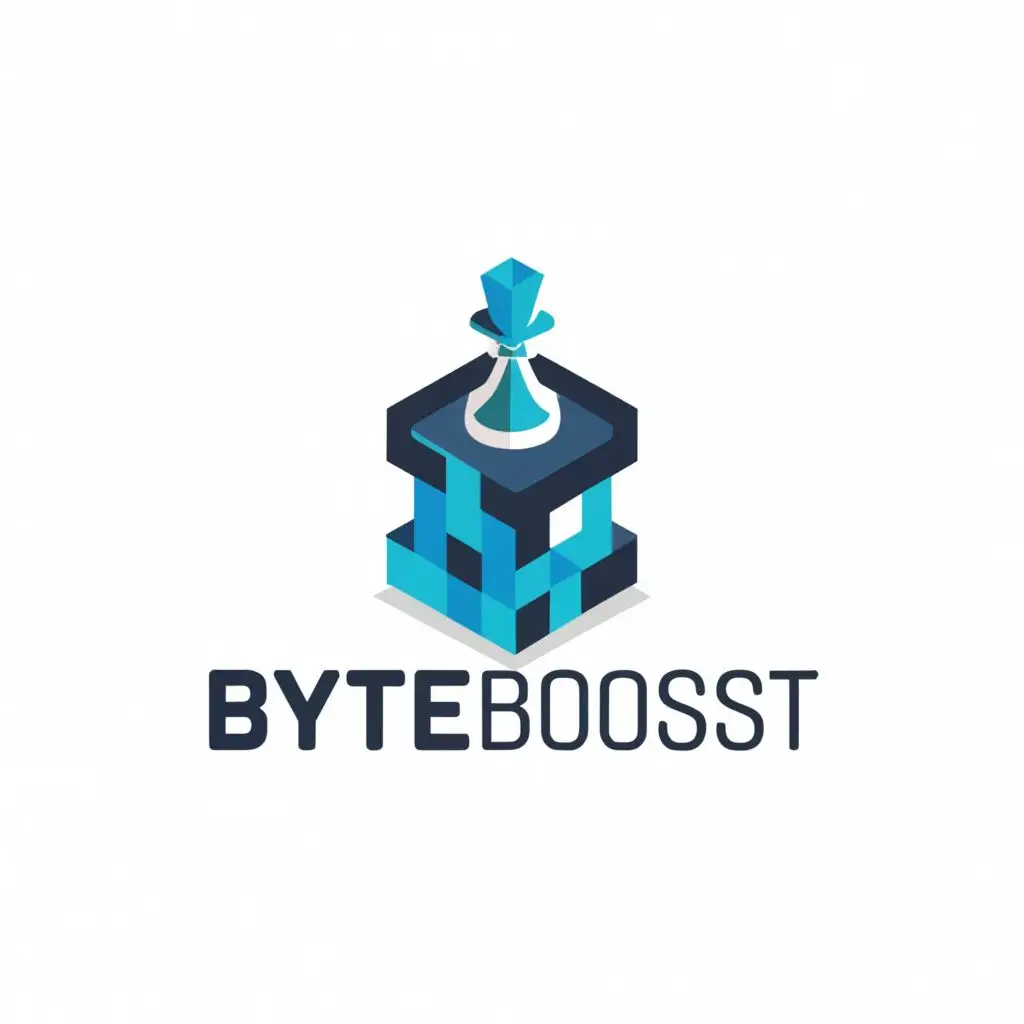 a logo design,with the text "ByteBoost", main symbol:chess board,Moderate,be used in Education industry,clear background
