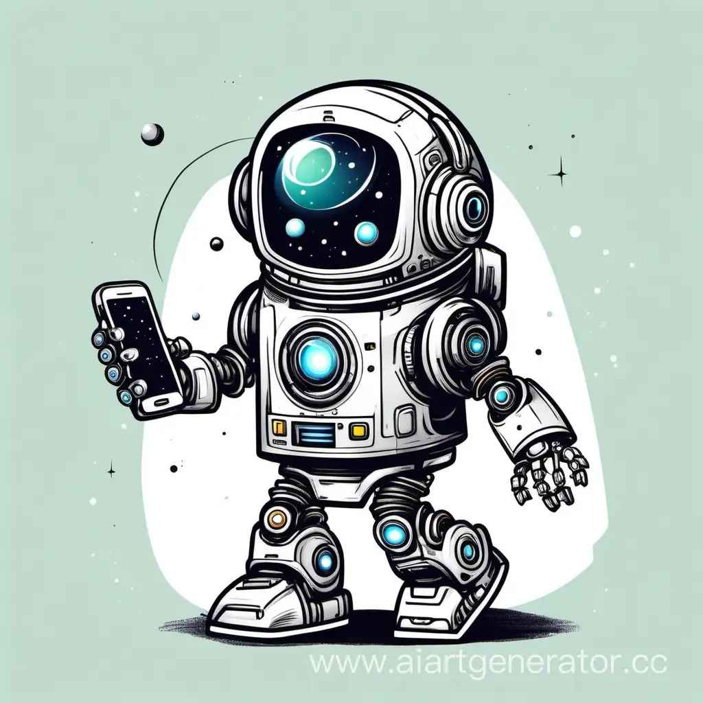 Adorable-Space-Robot-with-Modern-Gadgets