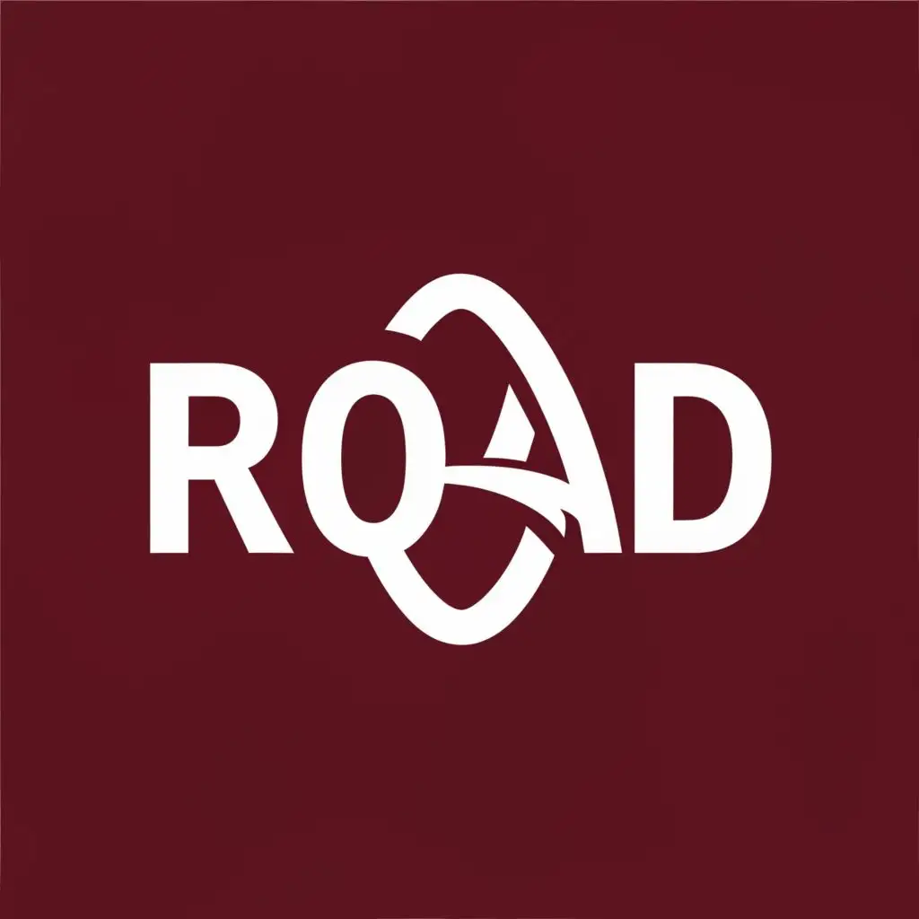 a logo design,with the text "ROAD", main symbol:Simple lines, background is a single color, color is red bottom white characters, gather some more.,Moderate,be used in Internet industry,clear background