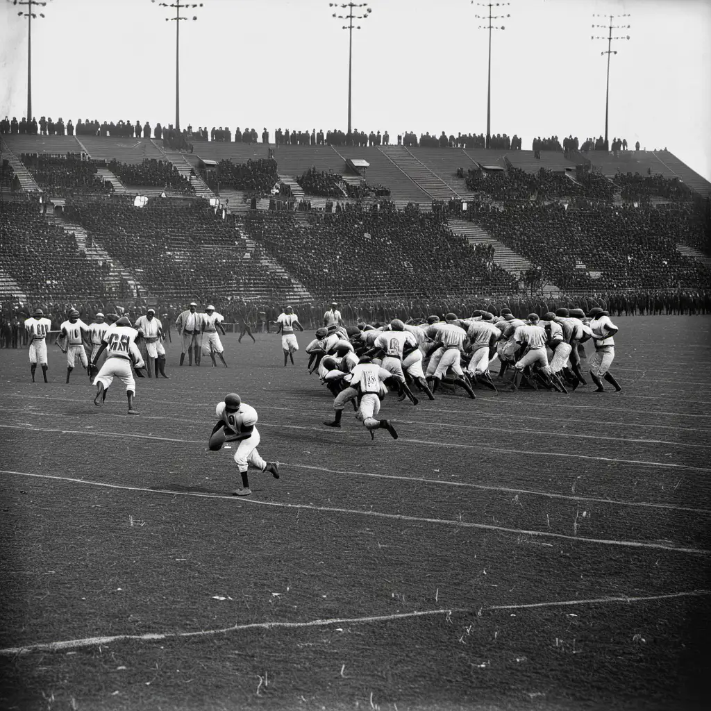 Historic African American Football Game with 800 Spectators 1910