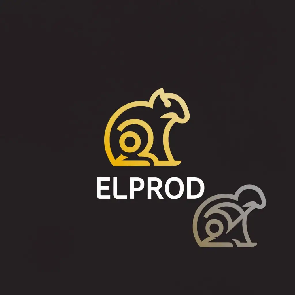 a logo design,with the text "elprod", main symbol:light silhouette of lemming on dark background,complex,clear background