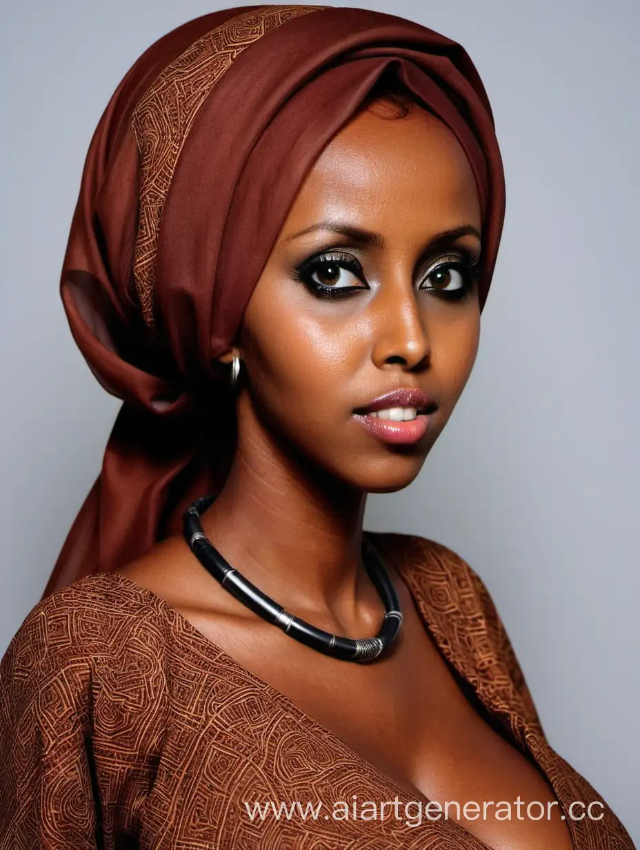 Vibrant-Bust-of-a-Somali-Woman-with-Traditional-Garb