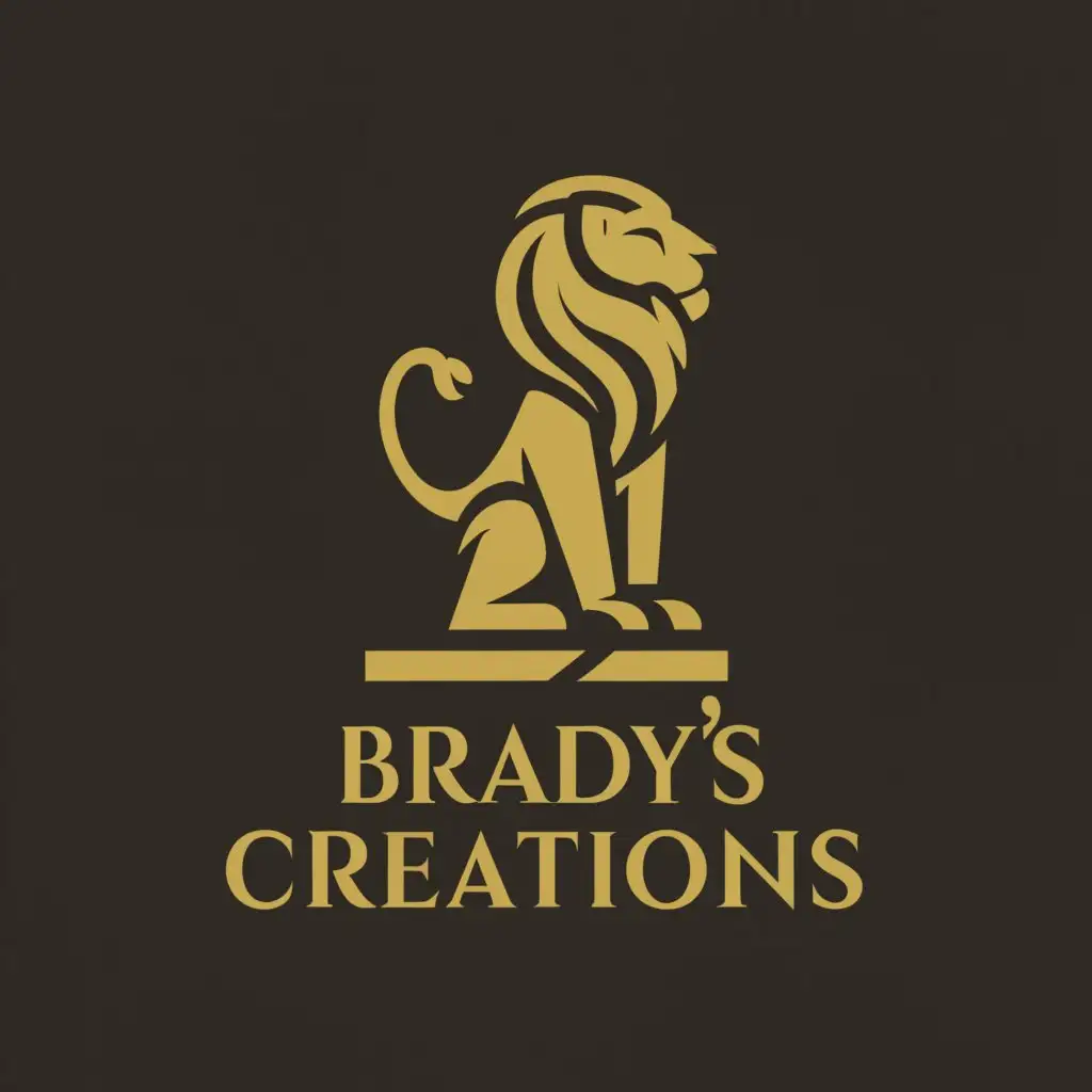 LOGO-Design-For-Bradys-Creations-Majestic-Lion-Emblem-Against-a-Clean-Background