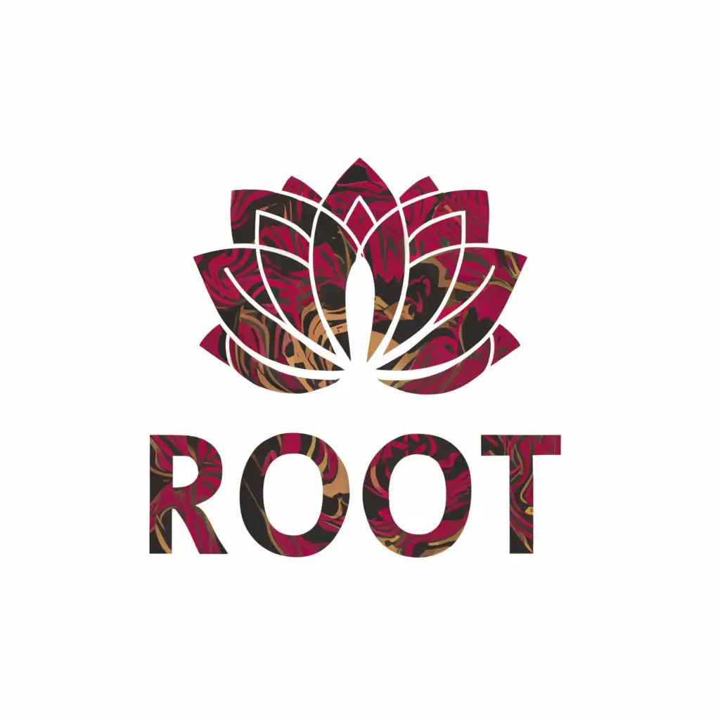 a logo design,with the text "Root", main symbol:Root Chakra,complex,clear background