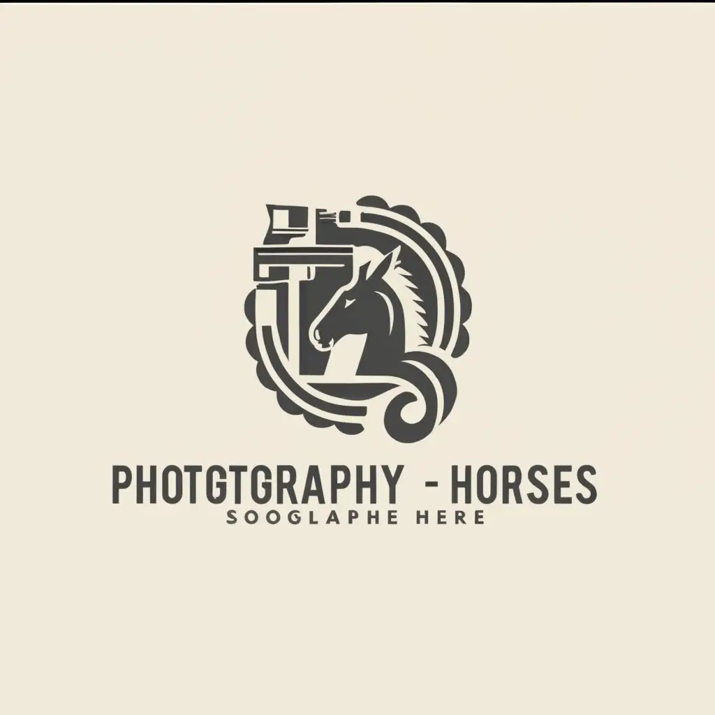 LOGO-Design-For-Kims-Photography-Elegant-Combination-of-Kim-Camera-and-Horses-on-a-Clear-Background