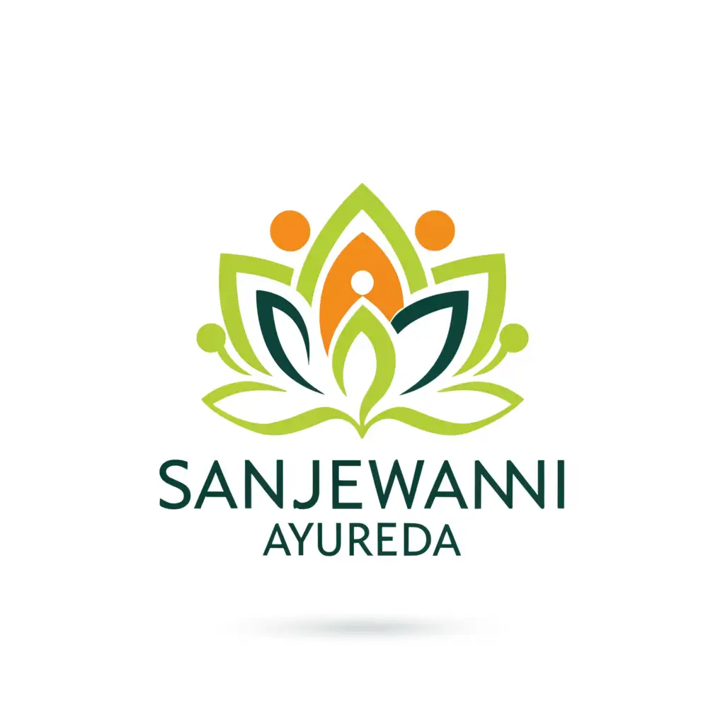 a logo design,with the text "Sanjeevani Ayurveda", main symbol:Aayurveda remedy,Moderate,clear background