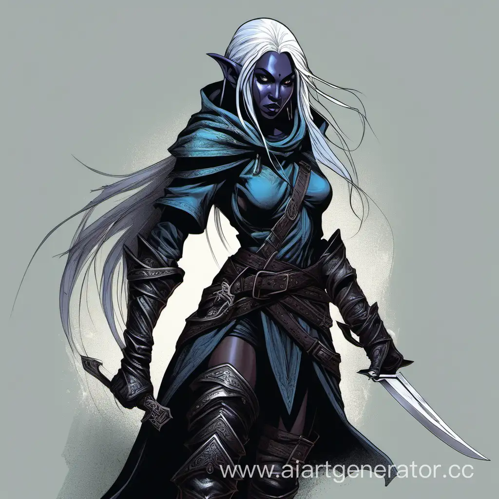 Stealthy-Elf-Drow-Rogue-Woman-Wielding-Dual-Knives