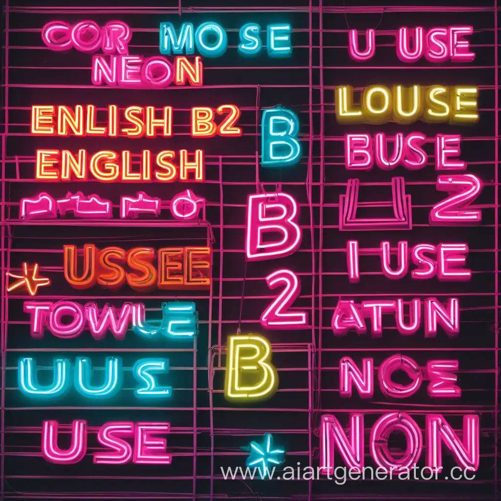 English 
B2 
(use neon colors)
