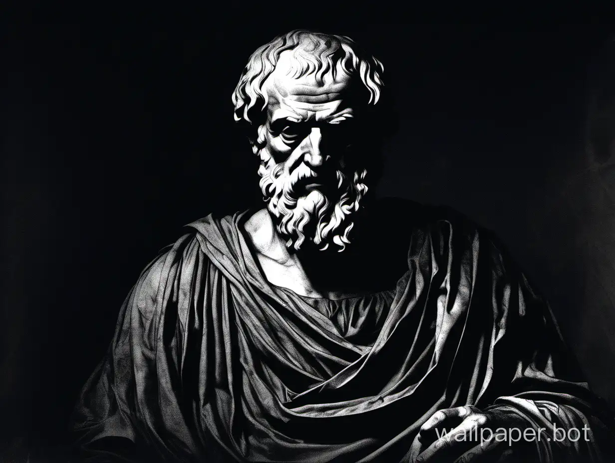 dark image of Greek philosopher Seneca