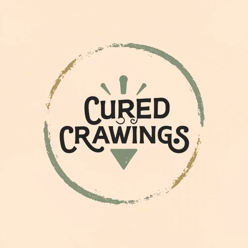 a logo design,with the text "Cured Cravings", main symbol:Circle,Minimalistic,clear background