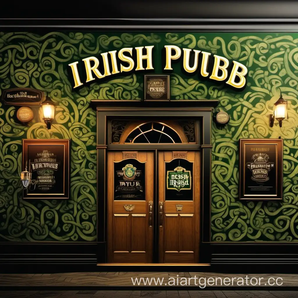 Irish-Pub-Wall-Mural-Traditional-Scene-with-Celtic-Motifs