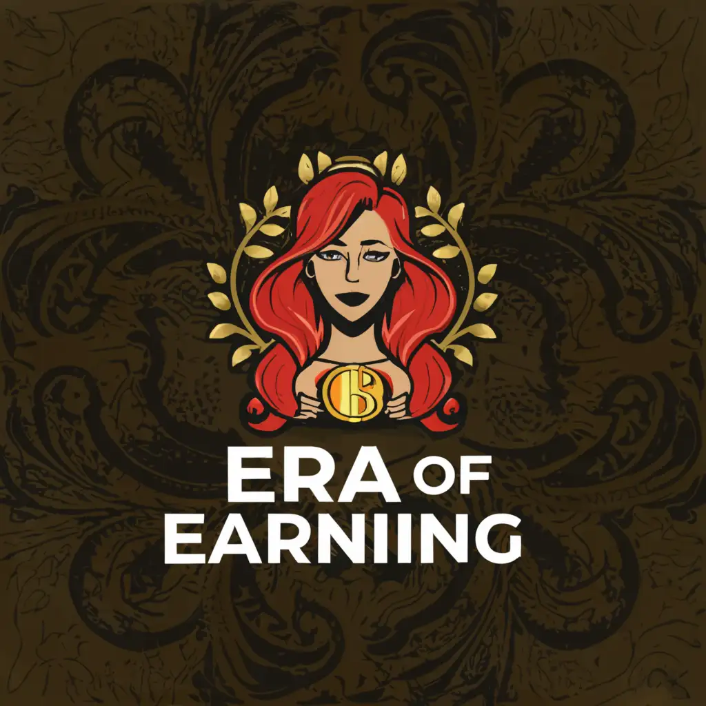 a logo design, with the text 'Era of Earning', main symbol: redhead, cash, Moderate, be used in Internet industry, clear background