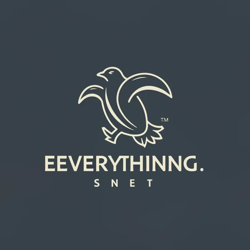 a logo design,with the text "Everything.net", main symbol:penguin,Moderate,be used in Retail industry,clear background