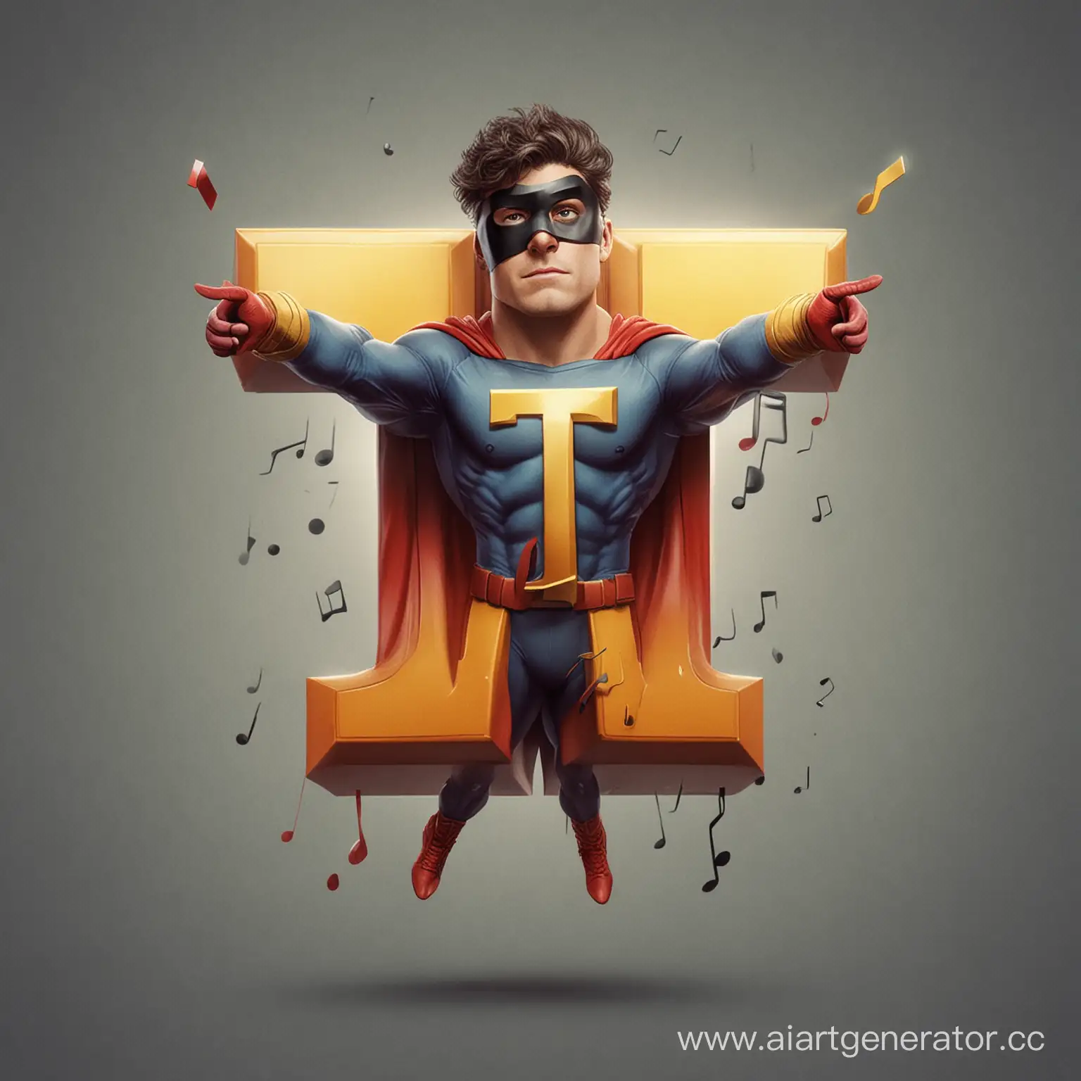 Music-Superhero-with-the-Letter-T
