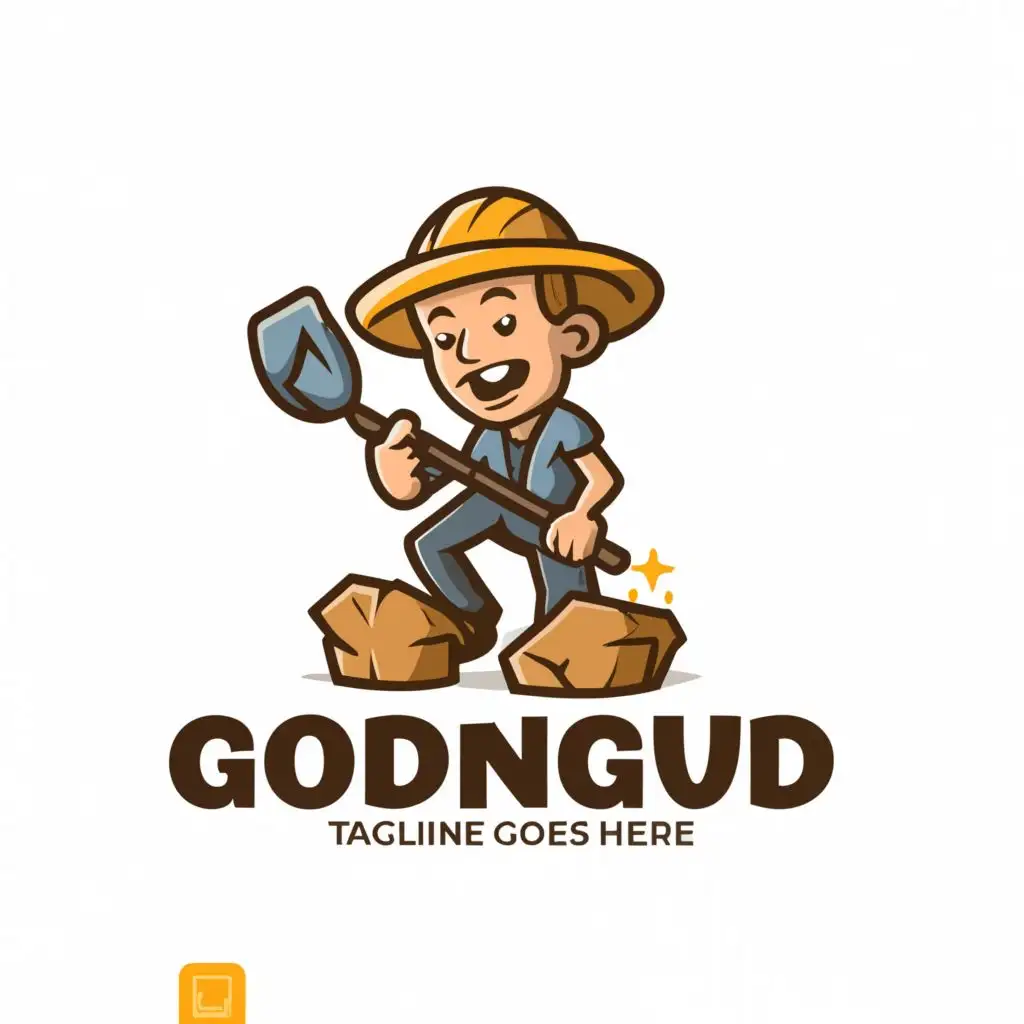 a logo design,with the text "a guy digging for gold", main symbol:a guy digging for gold,Moderate,clear background