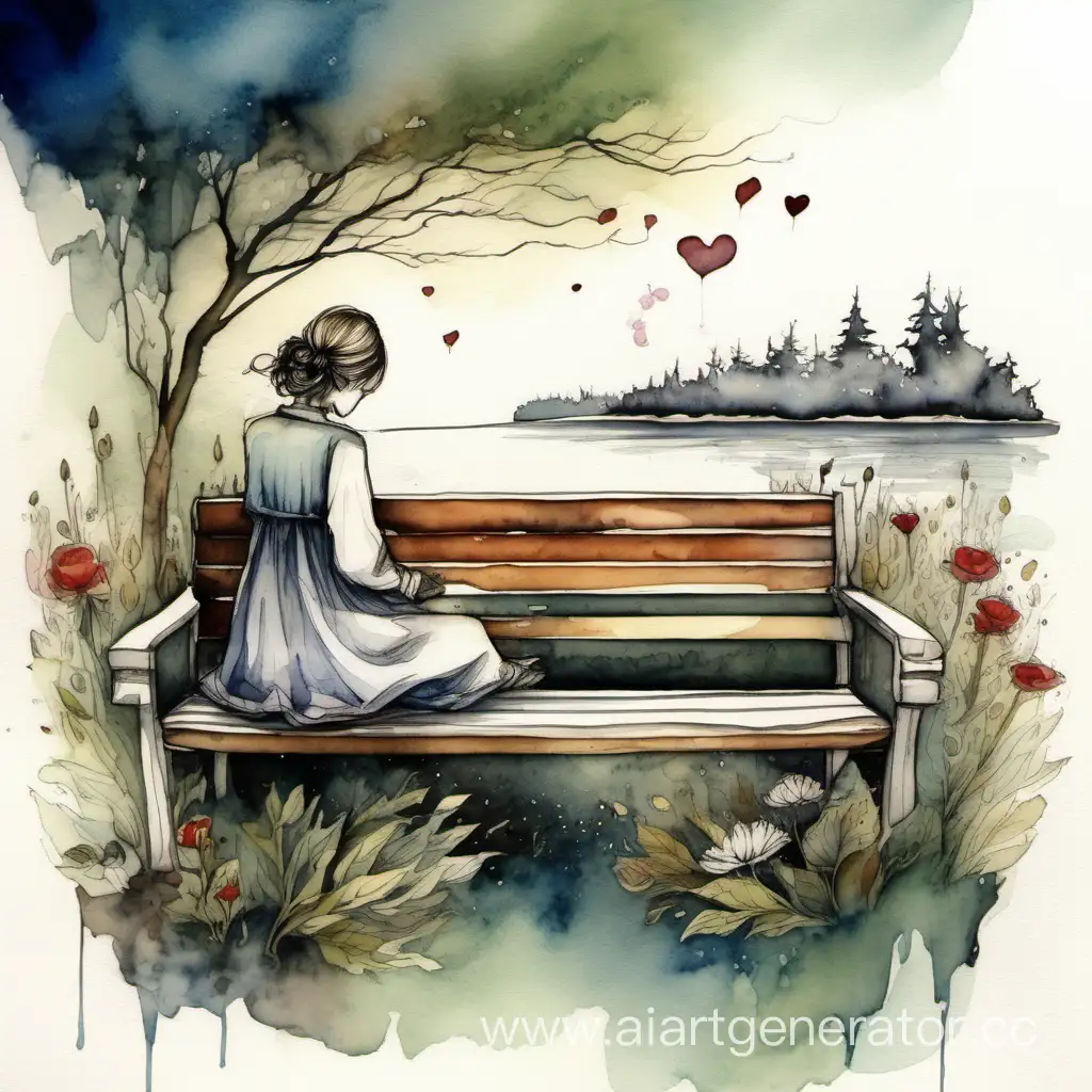 Romantic-Scene-Love-Expressed-Through-Ink-and-Watercolor